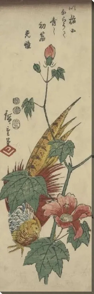 Картина Золотой фазан и гибискус (1797-1858)