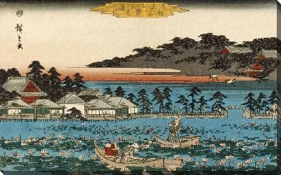 Картина Пруд в Уэно (1844-1845) (Shinobazu Lotus Pond at Ueno)