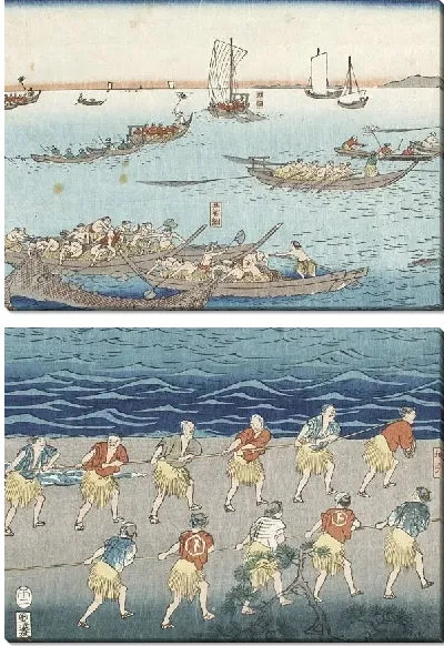 Картина Рыбалка в заливе (Great Scene of Fishing in the Bay)