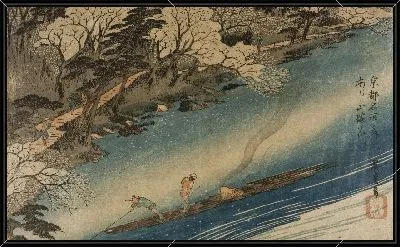 Картина Цветение вишни (1830) (Cherry-blossom Viewing at Arashiyama)