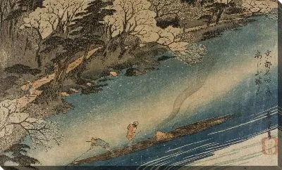 Картина Цветение вишни (1830) (Cherry-blossom Viewing at Arashiyama)