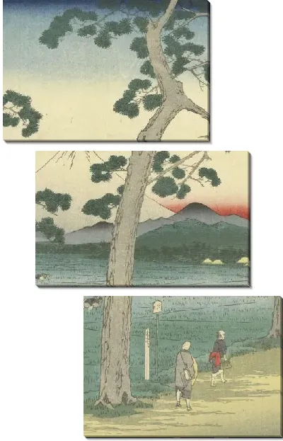 Картина Гора (1858) (Fuji at left from the Tokaido)