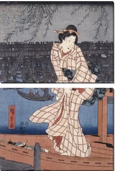 Картина Вечер на реке Сумида (1847-1848) (Evening on the Sumida river)