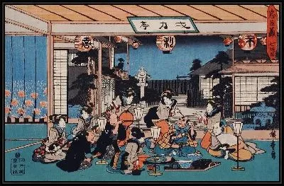 Картина Столовая (1835-1839) (Act VII: Yuranosuke Dining with the Spy Kudayū at Ichiriki Brothel, Kyoto, on the Anniversary of Enya's Death)