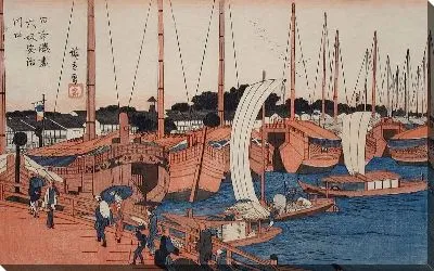 Картина Устье реки Аджи в Осаке (1840-1842) (The Mouth of the Aji River in Osaka)