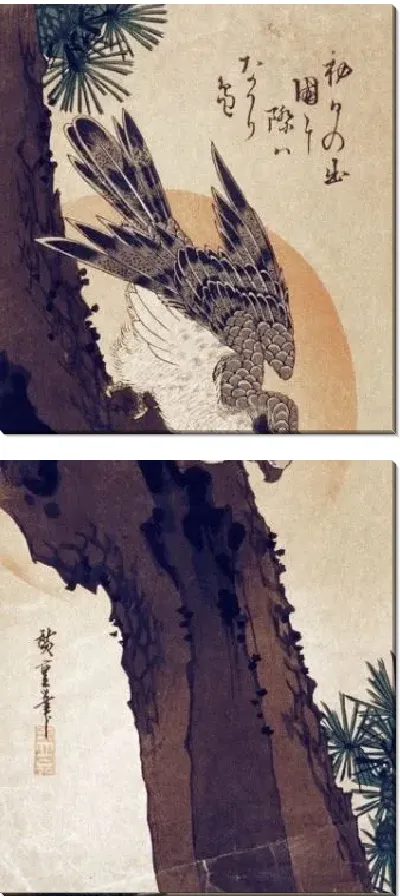 Картина Ястреб на сосне (Hawk on a Pine Tree)