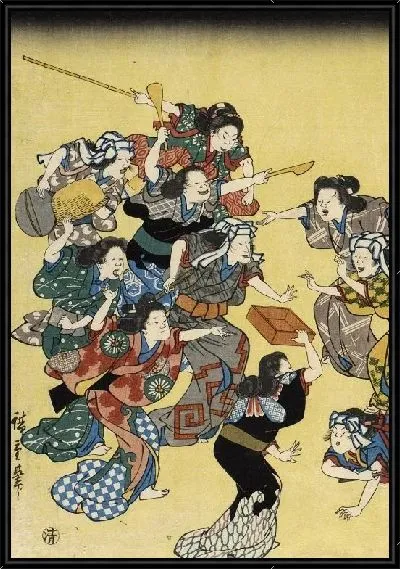 Картина Внезапное нападение женщин (1852) (A Large Group of Women Practice for Sudden Attack)
