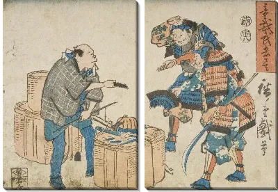 Картина Продажа брони (1854) (Selling Armor to a Scrap Metal Merchant)