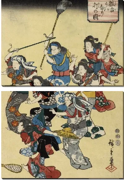 Картина Внезапное нападение женщин (1852) (A Large Group of Women Practice for Sudden Attack)