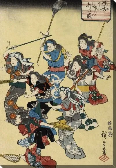 Картина Внезапное нападение женщин (1852) (A Large Group of Women Practice for Sudden Attack)