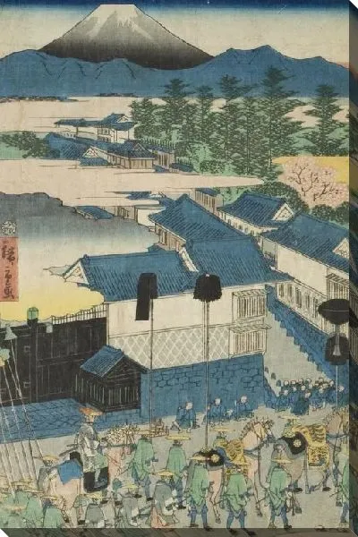 Картина Крестный ход в Касумигасеки (1863) (Daimyo Procession at Kasumigaseki in Edo)