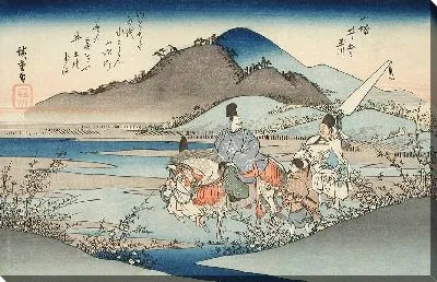 Картина Река Тамагава (1835-1836) (The Ide Tamagawa River)