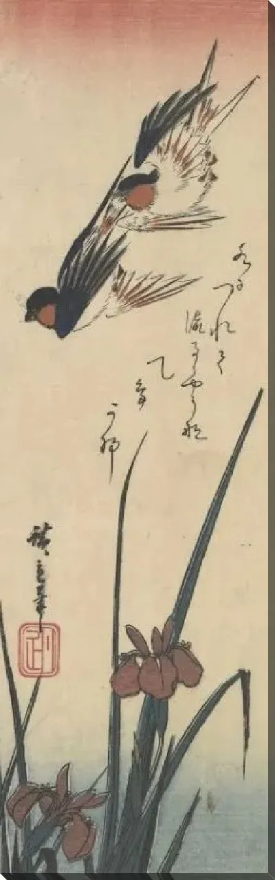 Картина Птицы и ирисы (1830) (Birds and Iris)