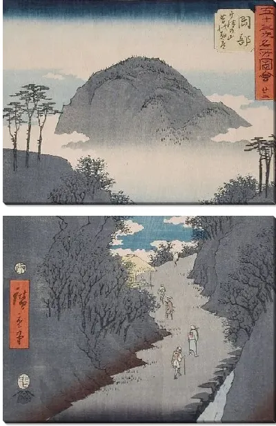 Картина Дорога (1855) (The Road through the Ivy at Mt. Utsu near Okabe)