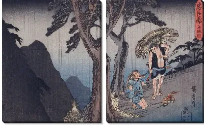 Картина Отнимают деньги (1835-1839) (Act V: Yoichibei, Father of Okaru, Being Robbed of the Money from Her Sale to a Brothel)