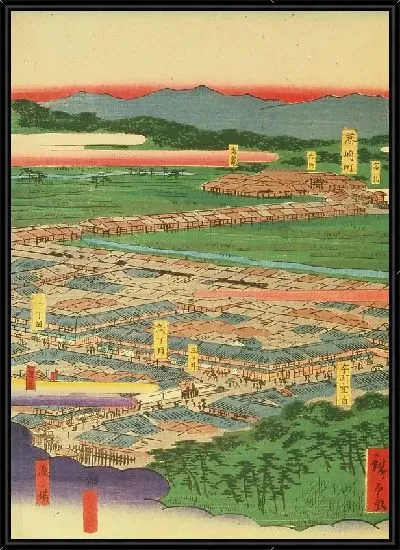 Картина Канагава (1861) (Kanagawa, Noge, and Yokohama; Evening Scene of Yokohama)