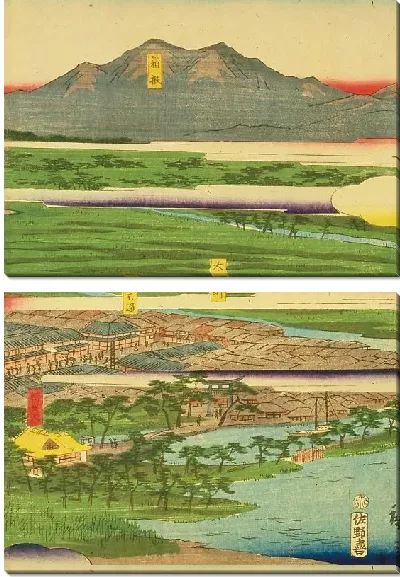 Картина Канагава (1861) (Kanagawa, Noge, and Yokohama; Evening Scene of Yokohama)