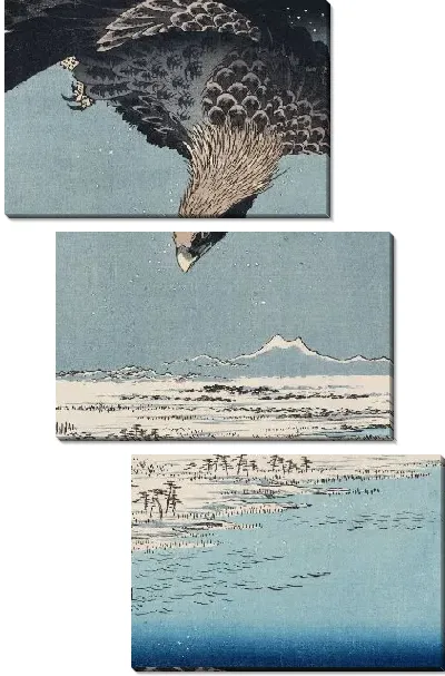 Картина Полет (1857) (Vast field of Susaki at Fukagawa (from the series "One hundred views of celebrated places in Edo"))