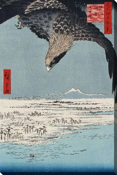 Картина Полет (1857) (Vast field of Susaki at Fukagawa (from the series "One hundred views of celebrated places in Edo"))