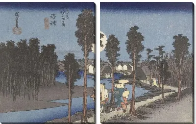 Картина Нумадзу в сумерках (1828-1835) (Numazu in de avondschemering)