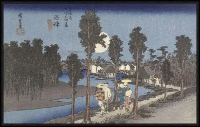 Картина Нумадзу в сумерках (1828-1835) (Numazu in de avondschemering)