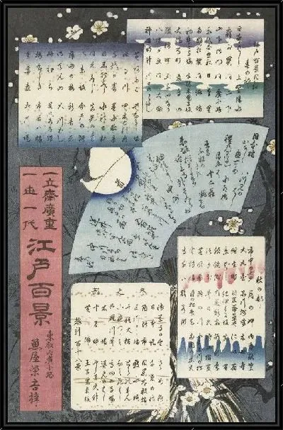 Картина Иероглифы (1858) (Inhoudsopgave van de serie Honderd gezichten op Edo)