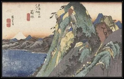 Картина Хаконэ (1828-1835) (Hakone, gezicht op het meer)