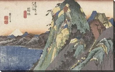 Картина Хаконэ (1828-1835) (Hakone, gezicht op het meer)