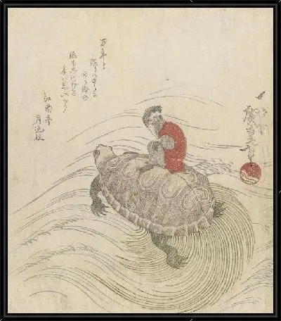 Черепаха и обезьяна (1824) (Langharige schildpad (minogame) met aapje)