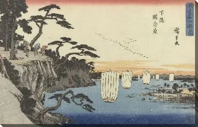 Картина Шимоза (1825-1835) (Het klif te Kokufu in de provincie Shimosa)