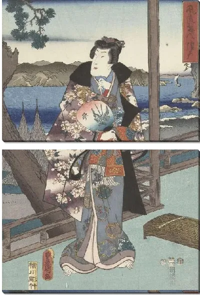 Картина Гэндзи (1853) (De elegante prins Genji te Suma)