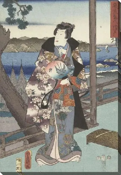 Картина Гэндзи (1853) (De elegante prins Genji te Suma)