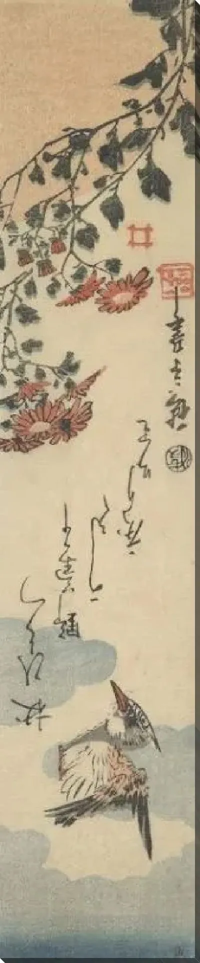 Картина Зимородок и хризантема (1850) (Kingfisher and Chrysanthemum)