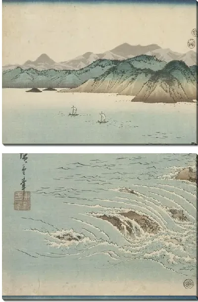 Картина Пролив Наруто в провинции Ава (1857) (Strait of Naruto in Awa Province)