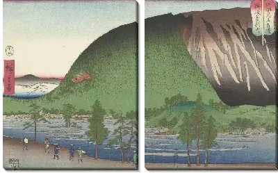 Картина Пейзаж (1858) (Olifantenberg in de provincie Sanuki)