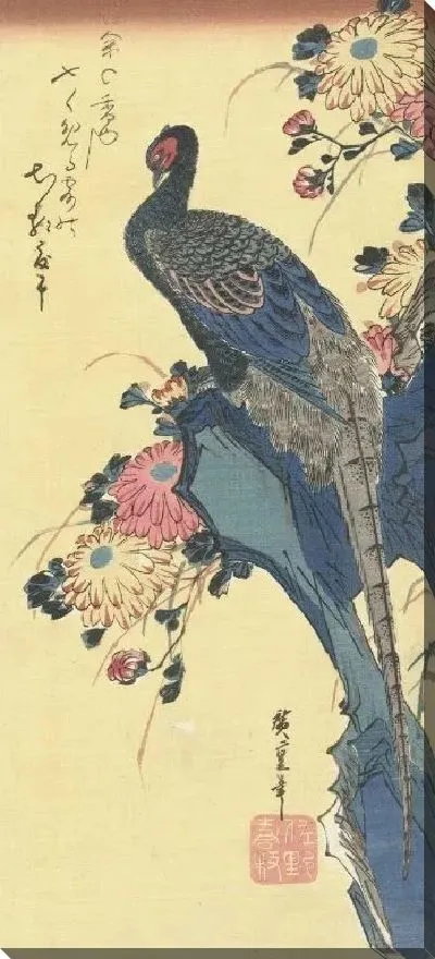 Картина Фазан (1833-1837) (Fazant en chrysanten)