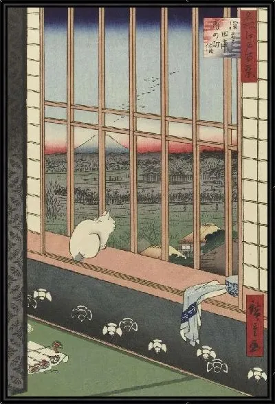 Картина Красивый вид (1857) (Tempelstoet te Torinomachi in de rijstvelden van Asakusa)