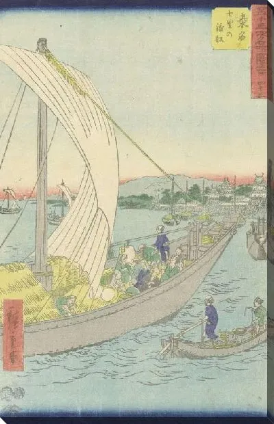 Картина Кувана (1855) (Kuwana, de veerboot vanuit Shichiri)