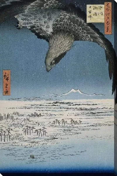 Картина Ястреб (1857) (De Jumantsubo vlakte te Susaki bij Fukagawa)