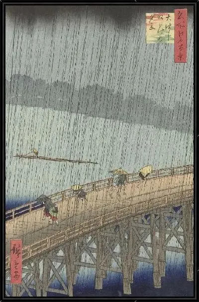 Картина Неожиданный ливень на большом мосту (1857) (Onverwachte regenbui op de grote brug te Atake)
