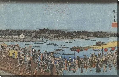 Фейерверк (1835-1840) (Vuurwerk bij de Ryogoku brug)