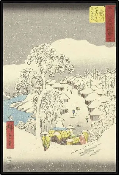 Картина Горная деревня (1855) (Fujikawa, een bergdorp ook wel Fujiyama genoemd)