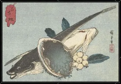 Камбала, морское ушко и ягоды (1835-1840) (Platvissen, abalone en bessen)