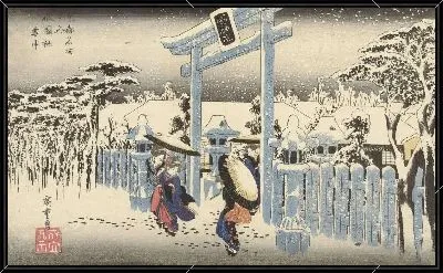 Картина Святыня в снегу (1833-1837) (Het Gion heiligdom in de sneeuw)