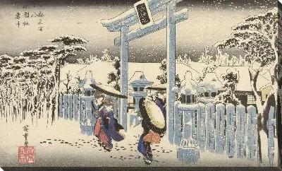 Картина Святыня в снегу (1833-1837) (Het Gion heiligdom in de sneeuw)