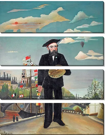 Картина Автопортрет на фоне пейзажа (1890)