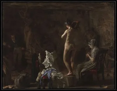 Картина Мастерская (1876-1877) (William Rush Carving His Allegorical Figure of the Schuylkill River)