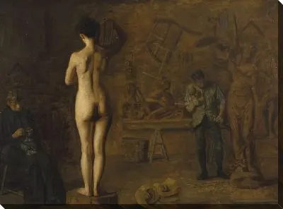 Картина Мастерская (1908) (William Rush Carving His Allegorical Figure of the Schuylkill River)