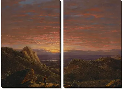 Картина Утро на долине Гудзона (1848) (Morning, Looking East Over the Hudson Valley from the Catskill Mountains)