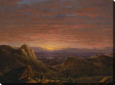Картина Утро на долине Гудзона (1848) (Morning, Looking East Over the Hudson Valley from the Catskill Mountains)